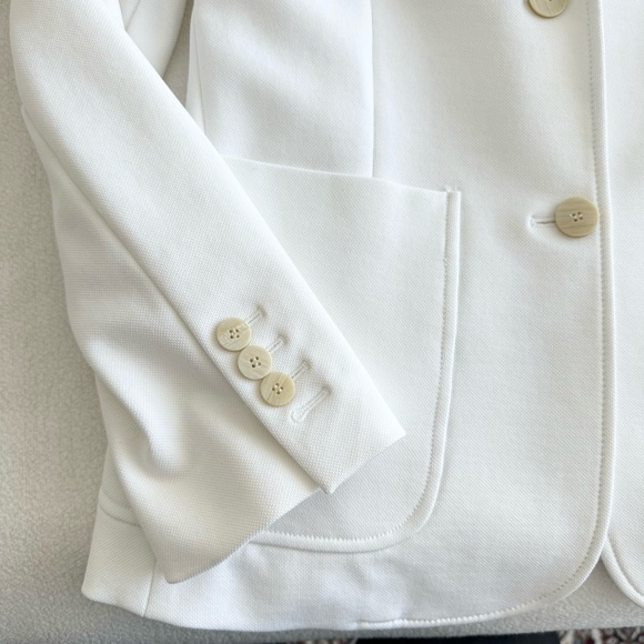 Theory White Cotton Blazer 2 - Picture 4 of 11